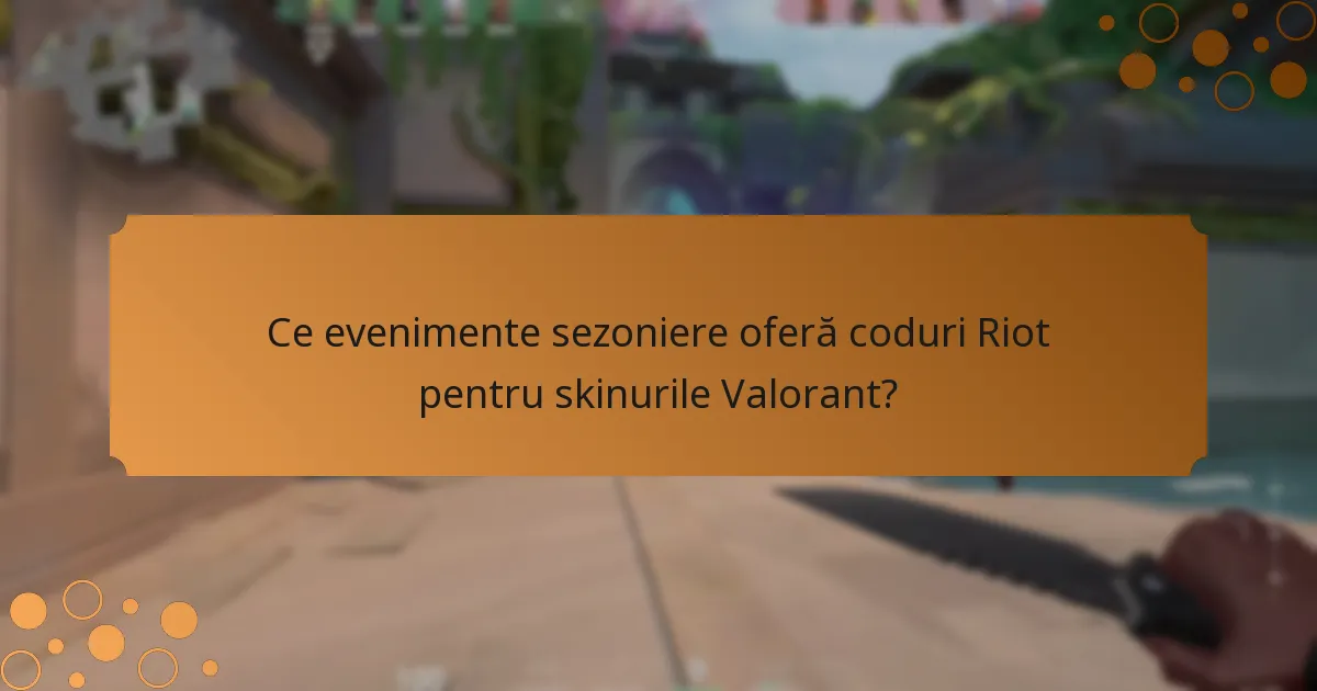 Ce evenimente sezoniere oferă coduri Riot pentru skinurile Valorant?